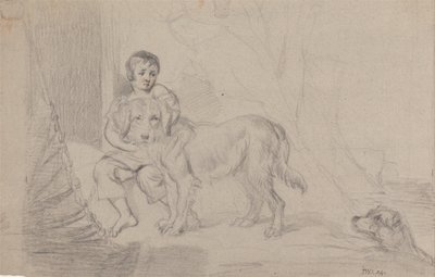 A Young Boy with Dogs by James Ward